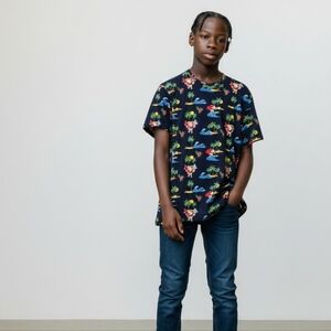 Denim & Flower Men’s L Surfing Santa Christmas T-Shirt